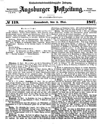 Augsburger Postzeitung Samstag 2. Mai 1857