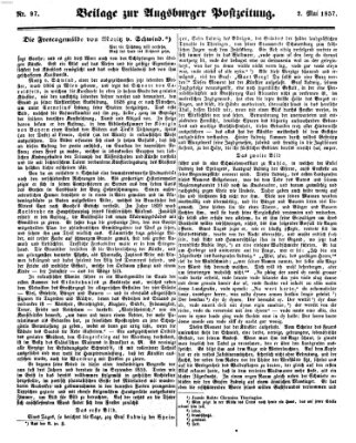 Augsburger Postzeitung Samstag 2. Mai 1857