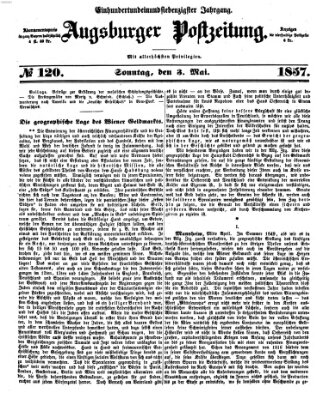 Augsburger Postzeitung Sonntag 3. Mai 1857