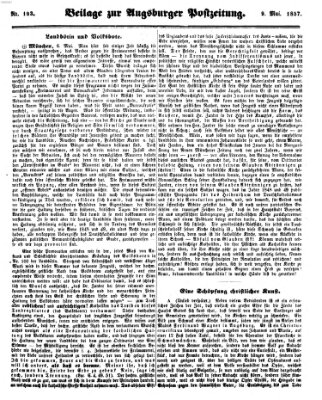 Augsburger Postzeitung Samstag 9. Mai 1857