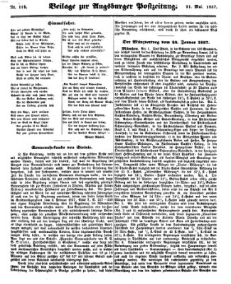 Augsburger Postzeitung Donnerstag 21. Mai 1857