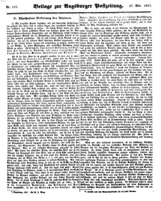 Augsburger Postzeitung Mittwoch 27. Mai 1857