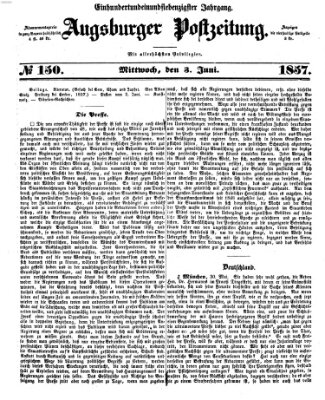 Augsburger Postzeitung Mittwoch 3. Juni 1857