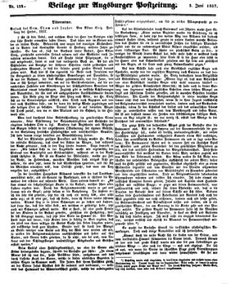 Augsburger Postzeitung Mittwoch 3. Juni 1857