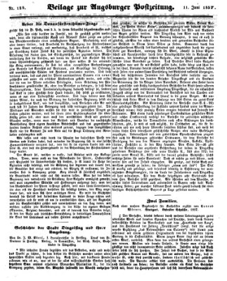 Augsburger Postzeitung Donnerstag 11. Juni 1857