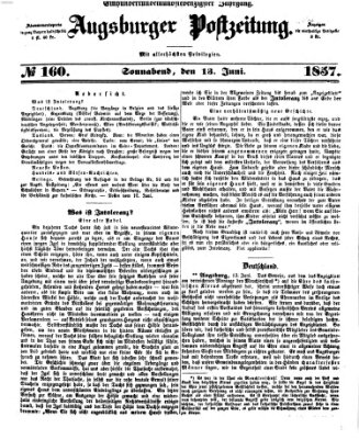 Augsburger Postzeitung Samstag 13. Juni 1857