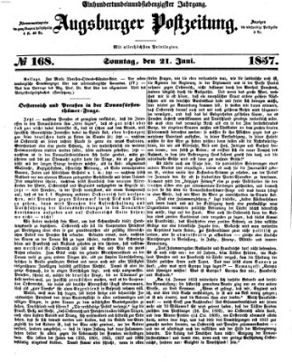 Augsburger Postzeitung Sonntag 21. Juni 1857