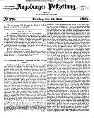 Augsburger Postzeitung Dienstag 23. Juni 1857