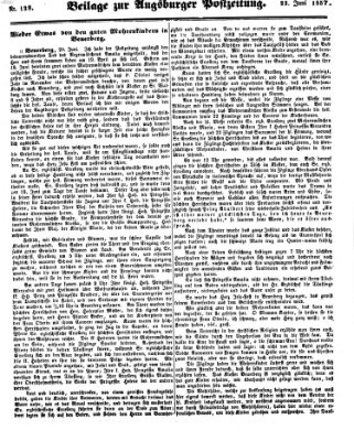 Augsburger Postzeitung Dienstag 23. Juni 1857