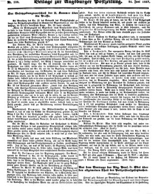 Augsburger Postzeitung Mittwoch 24. Juni 1857