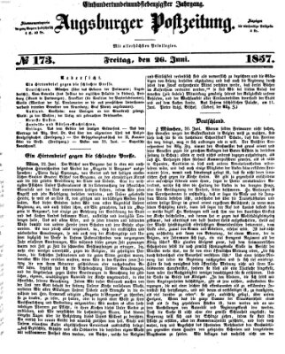 Augsburger Postzeitung Freitag 26. Juni 1857