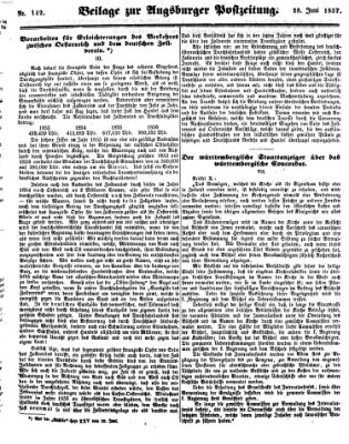 Augsburger Postzeitung Sonntag 28. Juni 1857