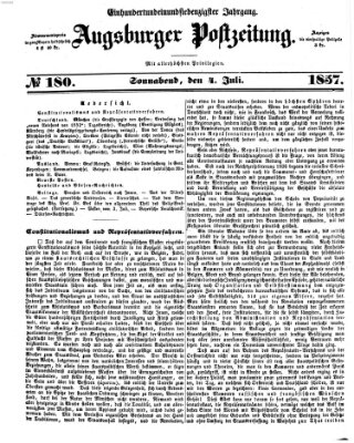 Augsburger Postzeitung Samstag 4. Juli 1857