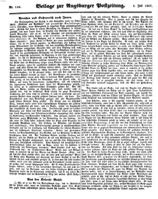 Augsburger Postzeitung Samstag 4. Juli 1857