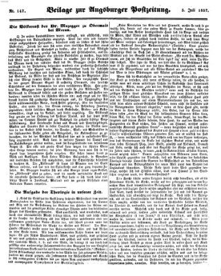 Augsburger Postzeitung Sonntag 5. Juli 1857