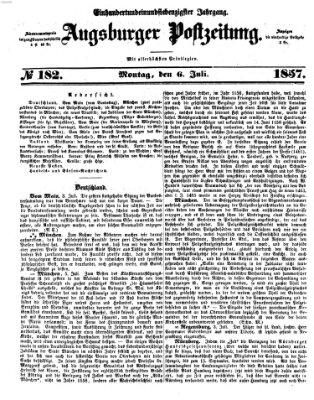 Augsburger Postzeitung Montag 6. Juli 1857