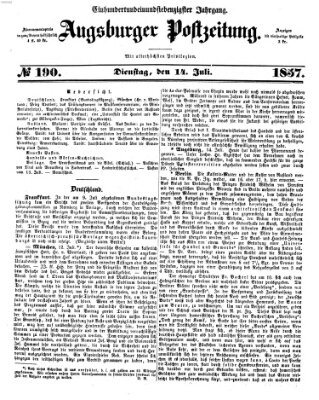 Augsburger Postzeitung Dienstag 14. Juli 1857