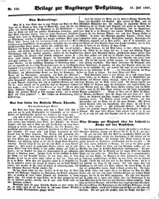 Augsburger Postzeitung Mittwoch 15. Juli 1857