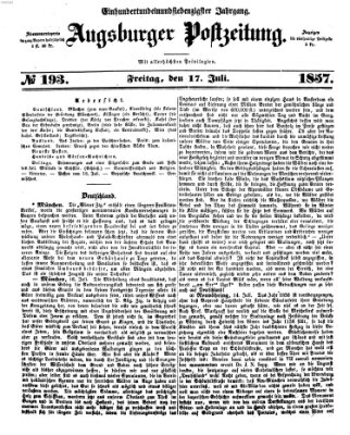 Augsburger Postzeitung Freitag 17. Juli 1857