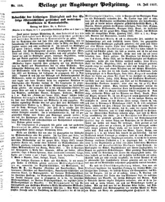 Augsburger Postzeitung Samstag 18. Juli 1857