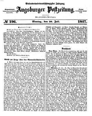 Augsburger Postzeitung Montag 20. Juli 1857