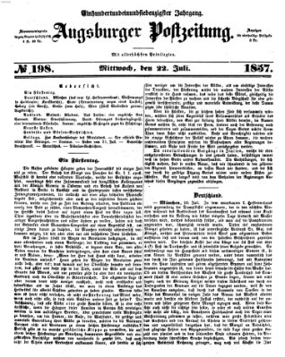 Augsburger Postzeitung Mittwoch 22. Juli 1857