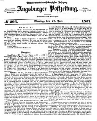 Augsburger Postzeitung Montag 27. Juli 1857