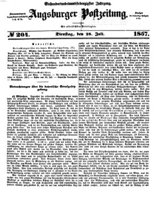 Augsburger Postzeitung Dienstag 28. Juli 1857