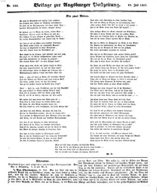 Augsburger Postzeitung Dienstag 28. Juli 1857