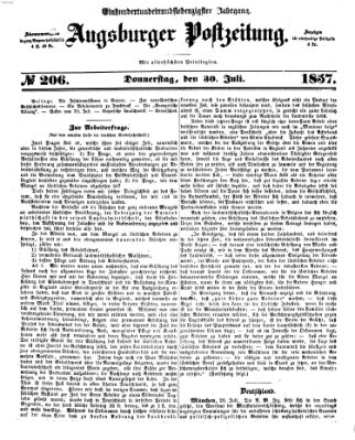 Augsburger Postzeitung Donnerstag 30. Juli 1857