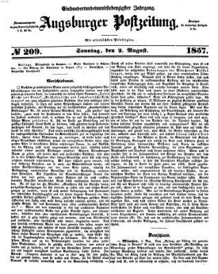 Augsburger Postzeitung Sonntag 2. August 1857