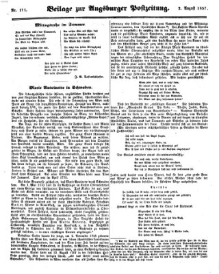 Augsburger Postzeitung Sonntag 2. August 1857