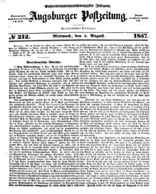 Augsburger Postzeitung Mittwoch 5. August 1857