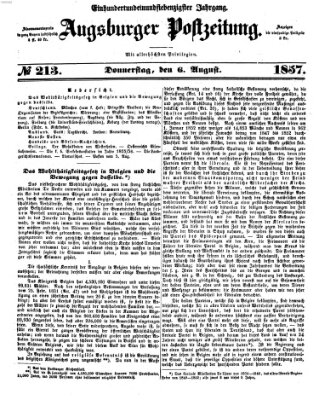 Augsburger Postzeitung Donnerstag 6. August 1857