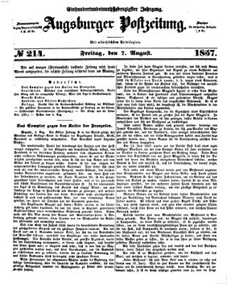 Augsburger Postzeitung Freitag 7. August 1857