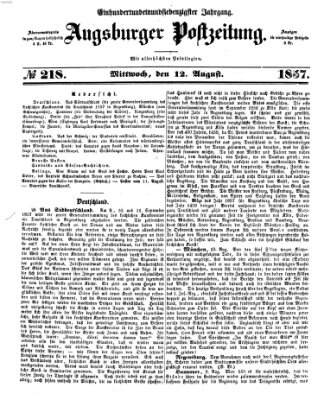 Augsburger Postzeitung Mittwoch 12. August 1857