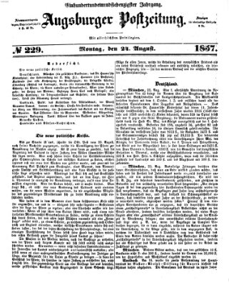 Augsburger Postzeitung Montag 24. August 1857