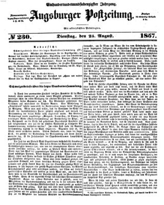 Augsburger Postzeitung Dienstag 25. August 1857