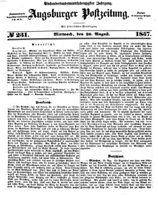 Augsburger Postzeitung Mittwoch 26. August 1857