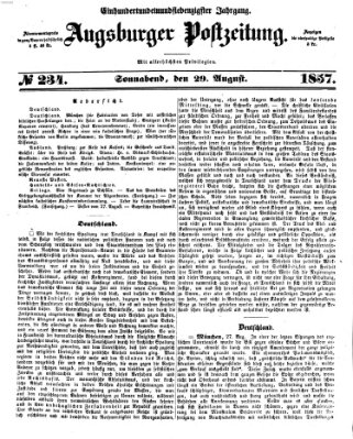 Augsburger Postzeitung Samstag 29. August 1857