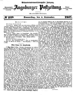 Augsburger Postzeitung Donnerstag 3. September 1857