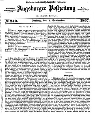 Augsburger Postzeitung Freitag 4. September 1857