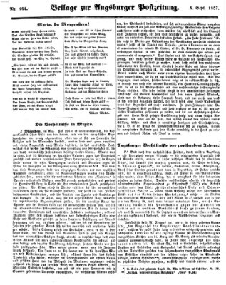 Augsburger Postzeitung Mittwoch 9. September 1857