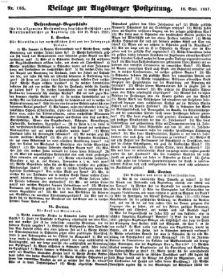 Augsburger Postzeitung Donnerstag 10. September 1857