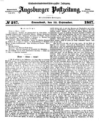 Augsburger Postzeitung Samstag 12. September 1857