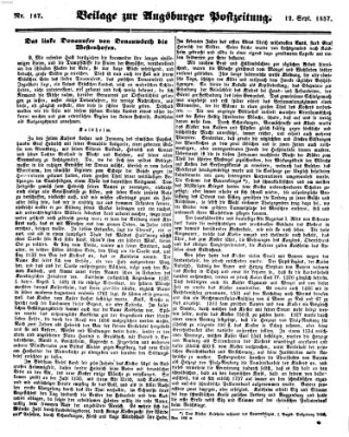 Augsburger Postzeitung Samstag 12. September 1857