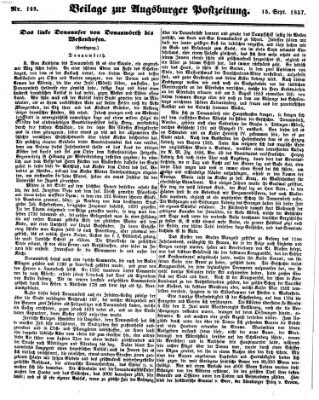 Augsburger Postzeitung Dienstag 15. September 1857