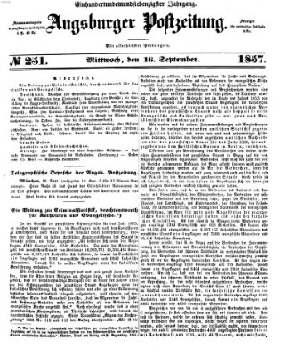 Augsburger Postzeitung Mittwoch 16. September 1857