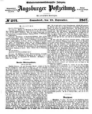 Augsburger Postzeitung Samstag 19. September 1857