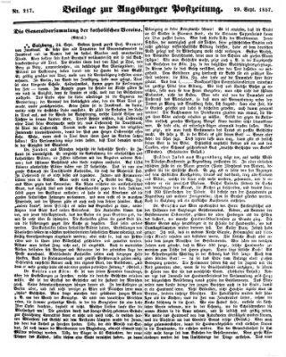 Augsburger Postzeitung Dienstag 29. September 1857